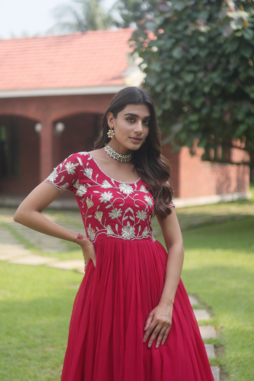 KA 1065 Faux Blooming Wedding Wear Gown Catalog